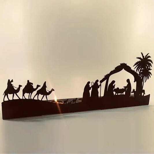 Nativity Scene Candle Decor