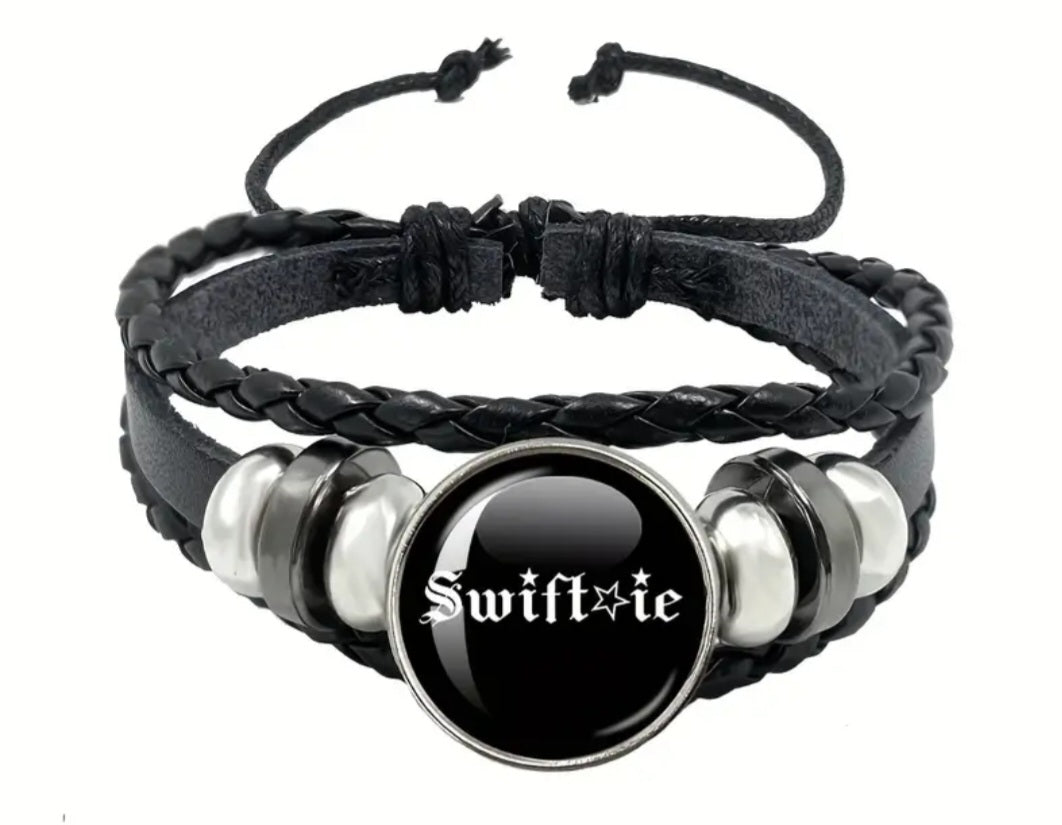 Swiftie faux leather adjustable bracelet