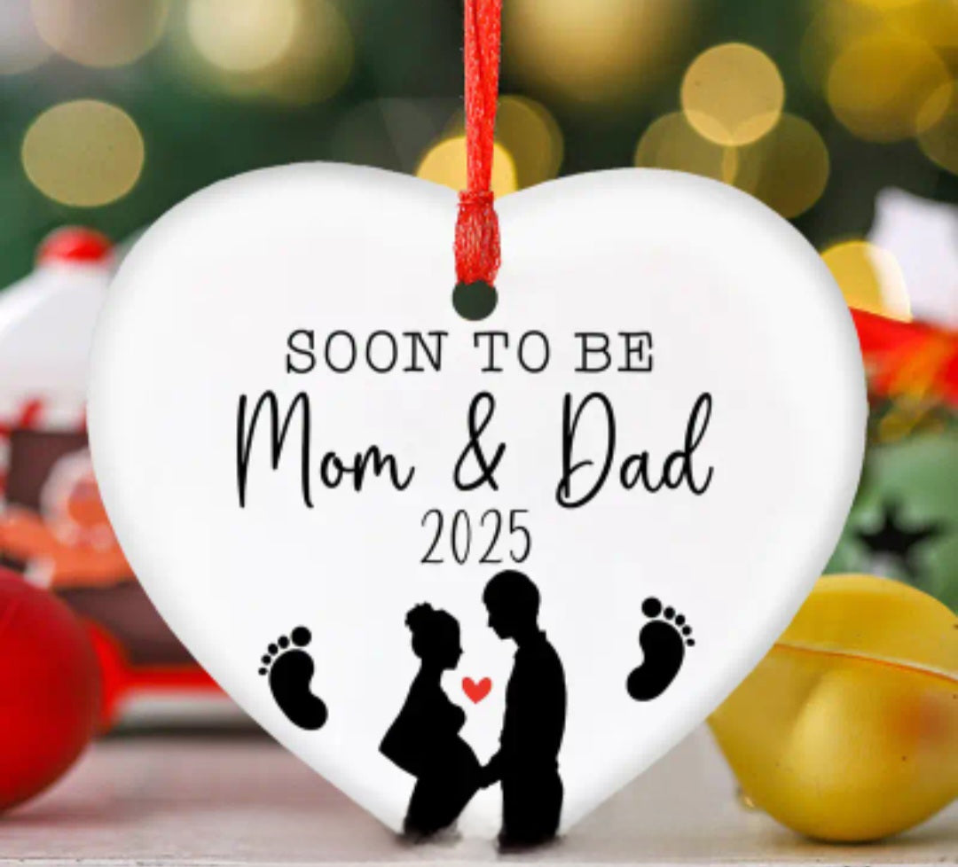 Soon To Be Mom & Dad Announcement Ornament