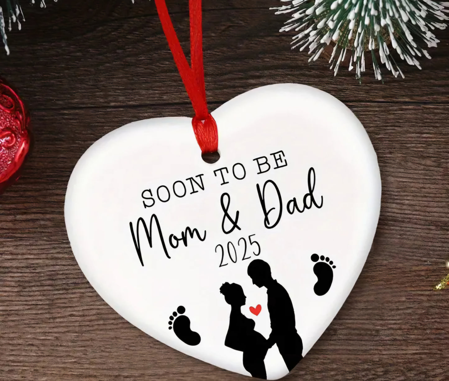 Soon To Be Mom & Dad Announcement Ornament