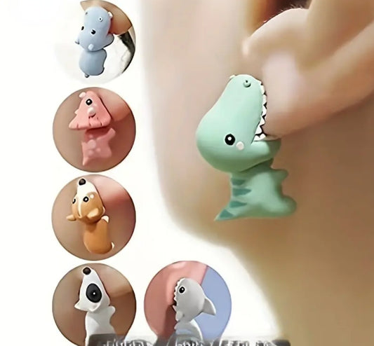 Silicone Animal Ear Bite Earrings