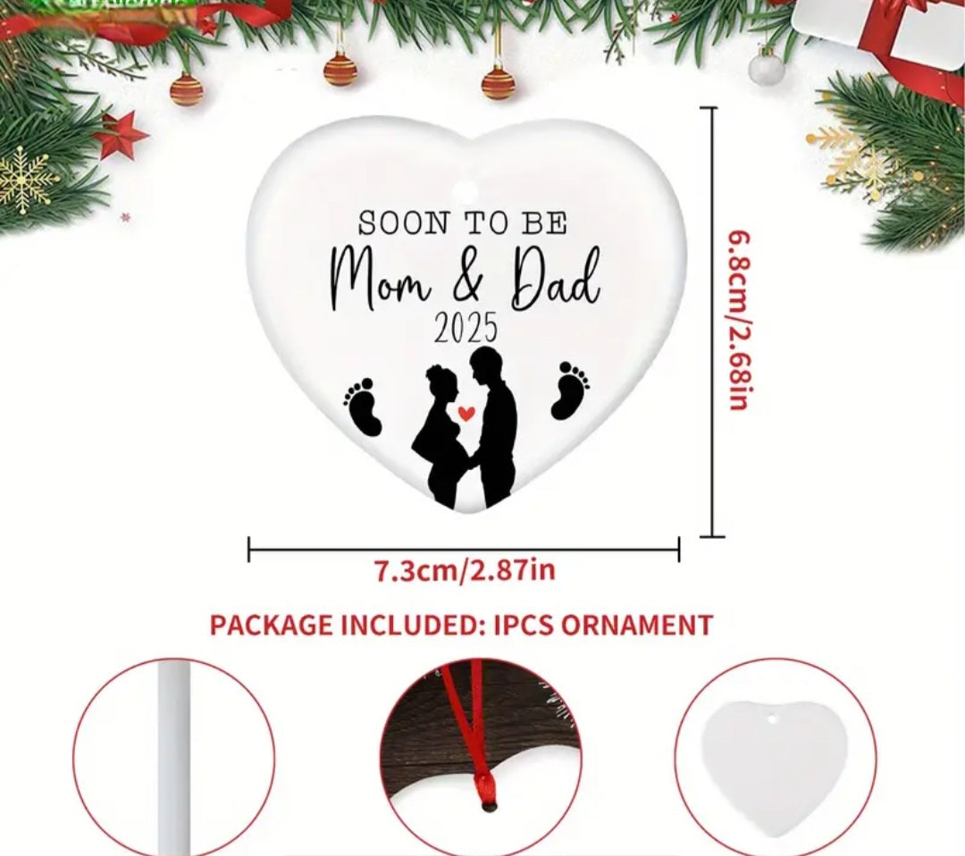 Soon To Be Mom & Dad Announcement Ornament